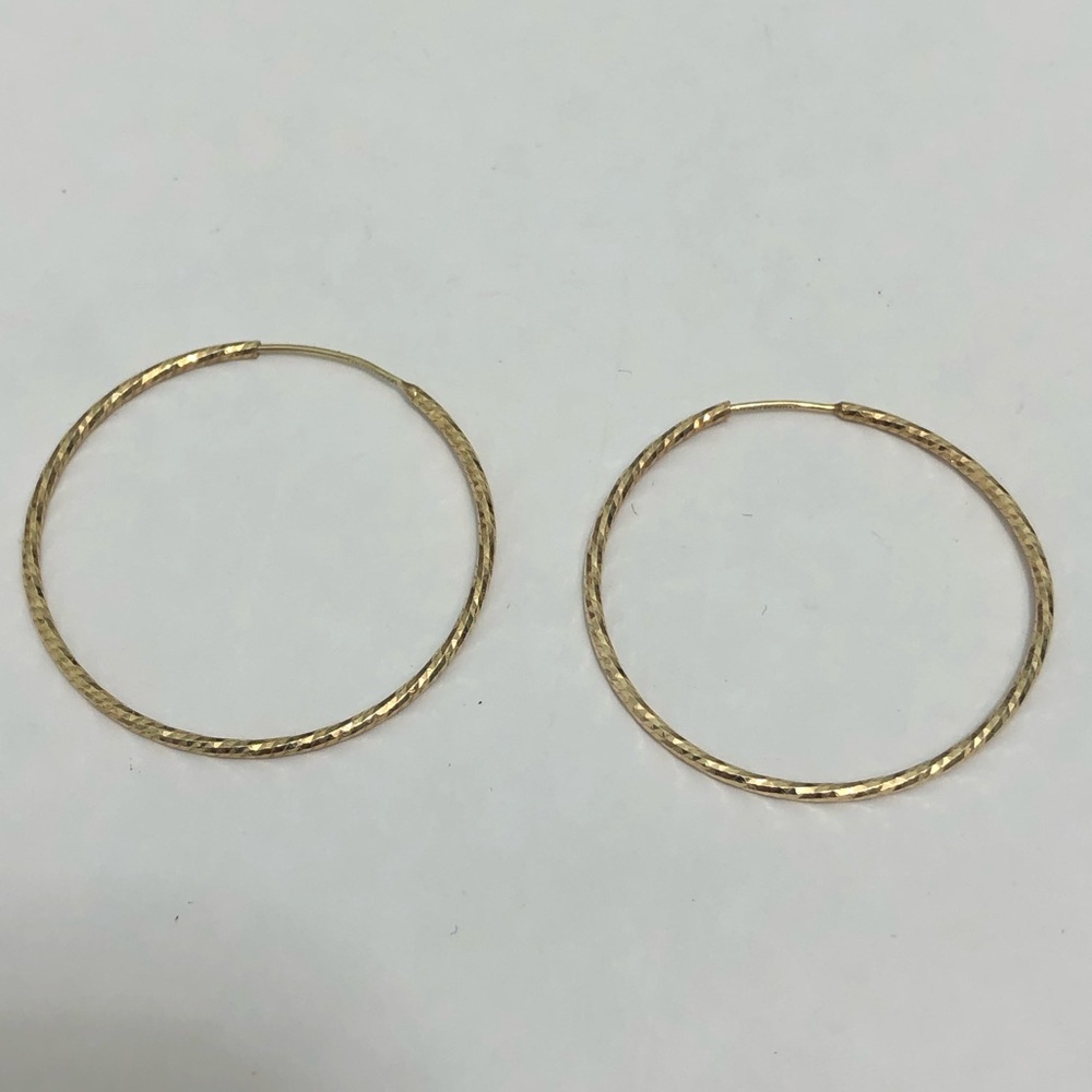 Vintage Diadema Italy 925 Sterling Silver Gold Over Hinge  Hoop Earrings